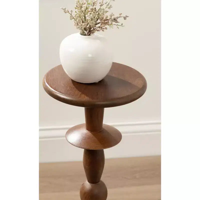 Table d'appoint, 9x9x22, Noyer brun