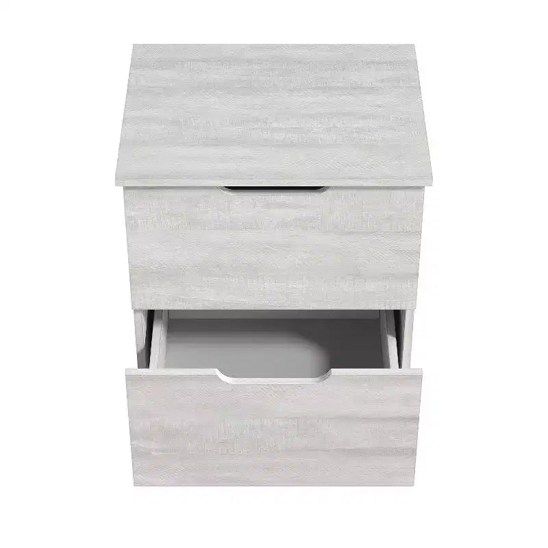 Tables de chevet à 2 tiroirs (lot de 2) avec poignées découpées 47,5 cm (L) x 39,9 cm (P) x 60,2 cm (H)