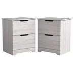 Tables de chevet à 2 tiroirs (lot de 2) avec poignées découpées 47,5 cm (L) x 39,9 cm (P) x 60,2 cm (H)
