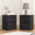 Tables de chevet à 2 tiroirs (lot de 2) avec poignées découpées 47,5 cm (L) x 39,9 cm (P) x 60,2 cm (H)