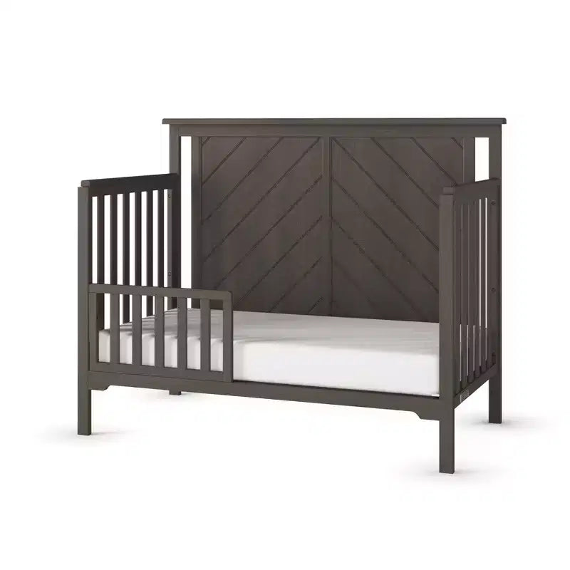 Lit de bébé convertible 4 en 1, se transforme en lit de jour, en lit de tout-petit et en lit double, 3 positions de matelas, finition sécuritaire pour bébé