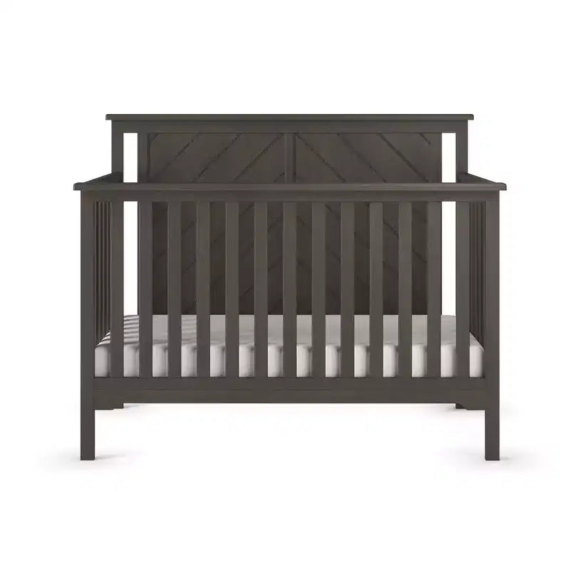 Lit de bébé convertible 4 en 1, se transforme en lit de jour, en lit de tout-petit et en lit double, 3 positions de matelas, finition sécuritaire pour bébé