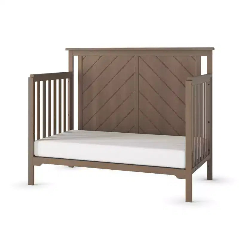 Lit de bébé convertible 4 en 1, se transforme en lit de jour, en lit de tout-petit et en lit double, 3 positions de matelas, finition sécuritaire pour bébé