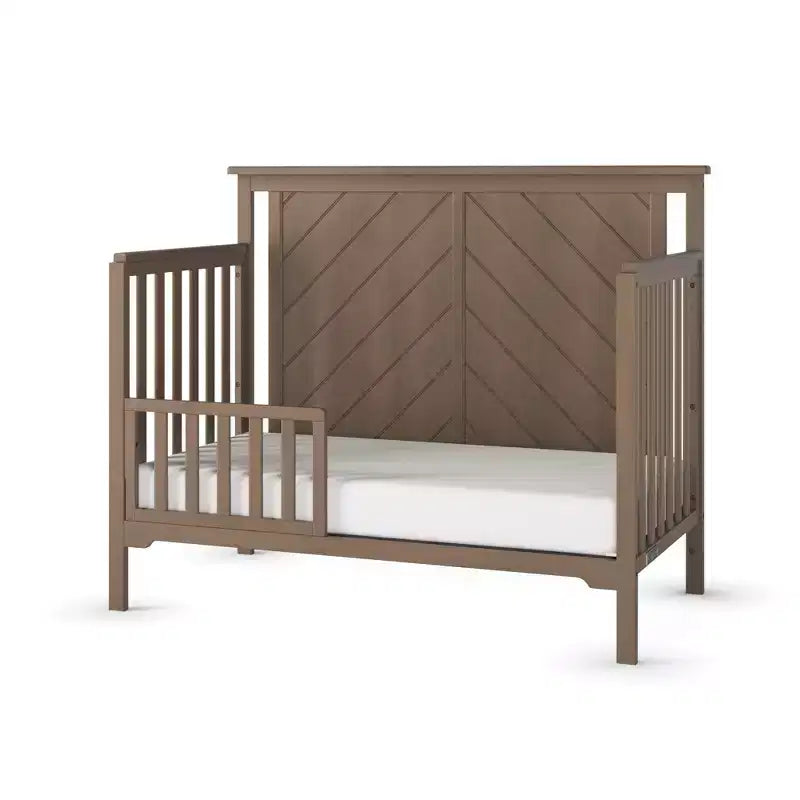 Lit de bébé convertible 4 en 1, se transforme en lit de jour, en lit de tout-petit et en lit double, 3 positions de matelas, finition sécuritaire pour bébé