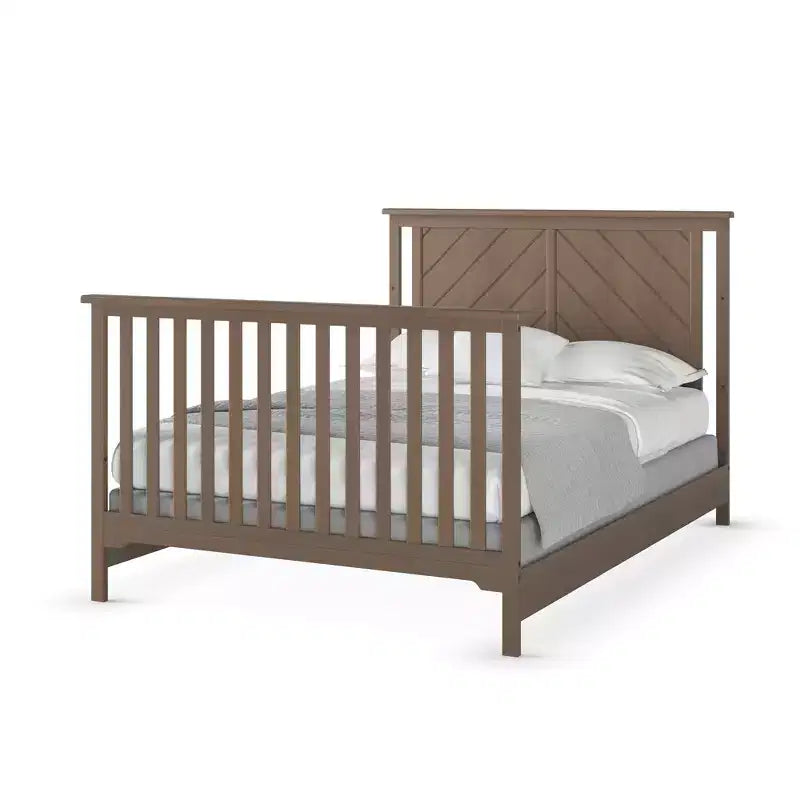 Lit de bébé convertible 4 en 1, se transforme en lit de jour, en lit de tout-petit et en lit double, 3 positions de matelas, finition sécuritaire pour bébé