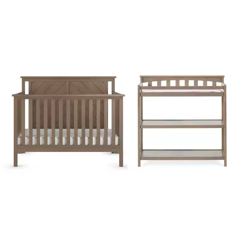 Lit de bébé convertible 4 en 1, se transforme en lit de jour, en lit de tout-petit et en lit double, 3 positions de matelas, finition sécuritaire pour bébé