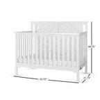 Lit de bébé convertible 4 en 1, se transforme en lit de jour, en lit de tout-petit et en lit double, 3 positions de matelas, finition sécuritaire pour bébé