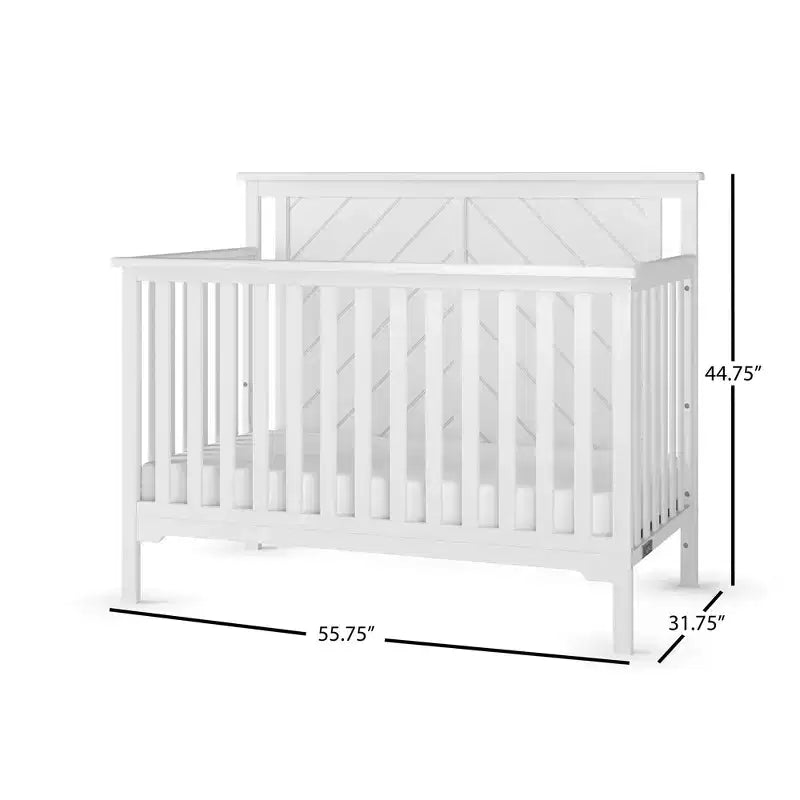 Lit de bébé convertible 4 en 1, se transforme en lit de jour, en lit de tout-petit et en lit double, 3 positions de matelas, finition sécuritaire pour bébé