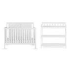 Lit de bébé convertible 4 en 1, se transforme en lit de jour, en lit de tout-petit et en lit double, 3 positions de matelas, finition sécuritaire pour bébé