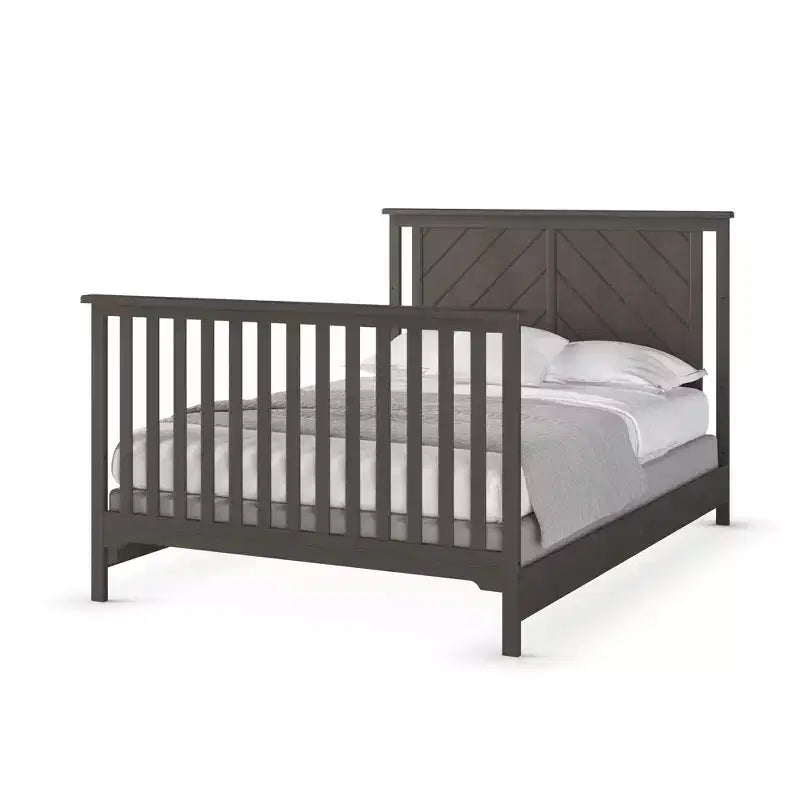 Lit de bébé convertible 4 en 1, se transforme en lit de jour, en lit de tout-petit et en lit double, 3 positions de matelas, finition sécuritaire pour bébé