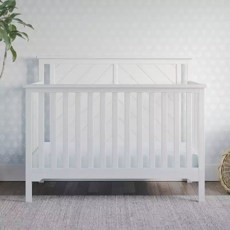Lit de bébé convertible 4 en 1, se transforme en lit de jour, en lit de tout-petit et en lit double, 3 positions de matelas, finition sécuritaire pour bébé