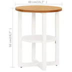 Table d'appoint en chêne massif pour canapé/bout de canapé/table basse - Blanc/Bois clair
