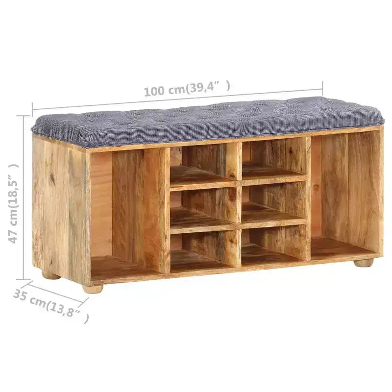 Banc d'entrée 100x35x47 cm Bois de manguier massif