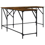 Bureau Chêne Brun Bois Usiné Pieds Réglables Bureau