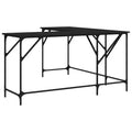 Bureau Chêne Brun Bois Usiné Pieds Réglables Bureau