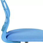 Chaise de bureau pivotante à roulettes réglable en hauteur, bleue et blanche