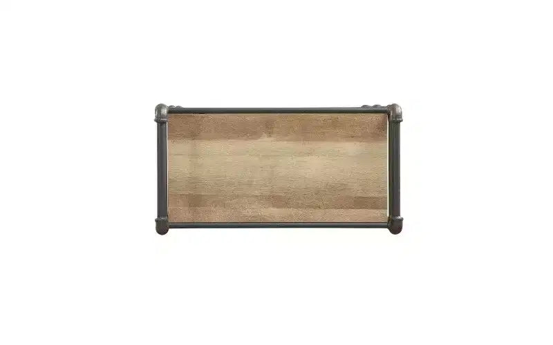 Étagères rectangulaires, bibliothèque de rangement ouverte avec tube rond en acier métallique, bibliothèques pour salon, bureau, gris + chêne
