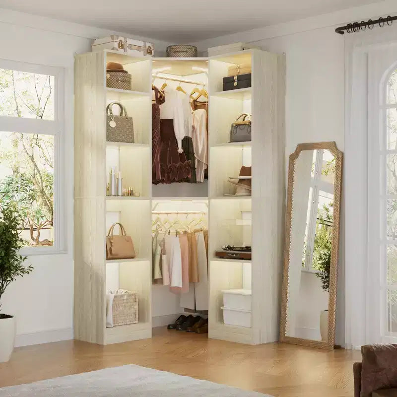 Besiost Corner Closet System with 12 Shelves