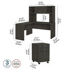 Echo L Shaped Desk with Hutch and Drawers