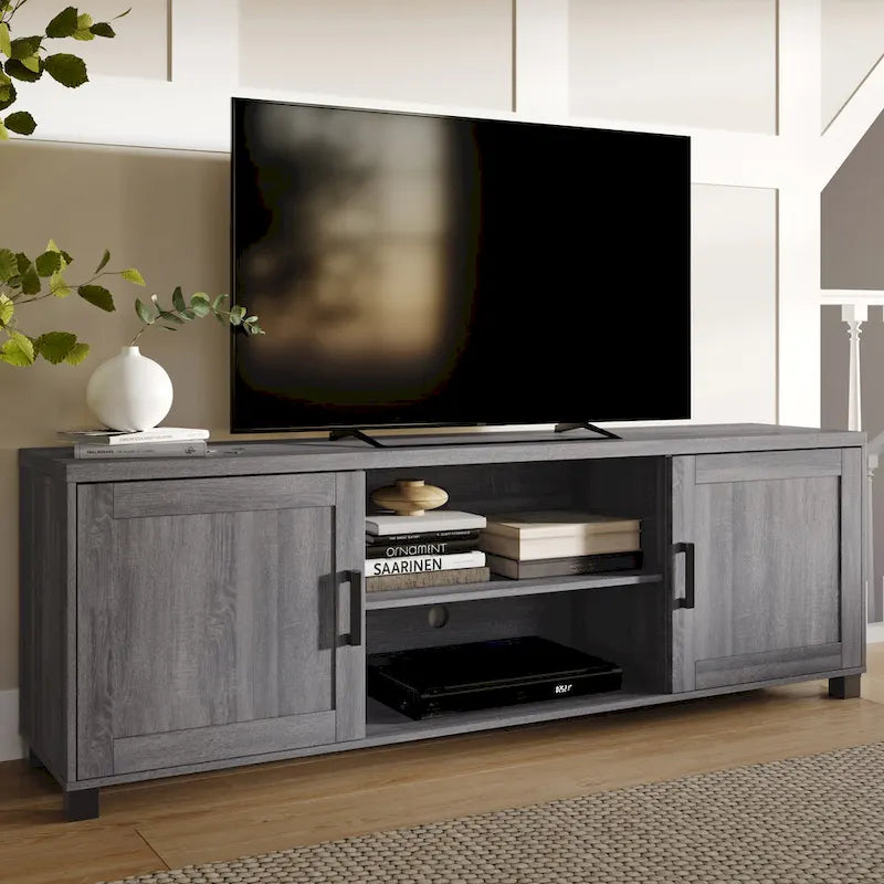 Virlomi TV Stand with Doors, TVs up to 85