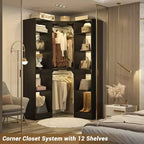 Besiost Corner Closet System with 12 Shelves