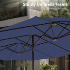 MAISON ARTS 15ft Double-Sided Patio Extra Large Twin Umbrella with Base Included