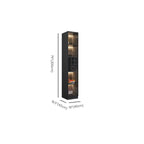 Minimalist Black Wooden Wine Rack Cabinet with Glass Door