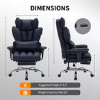 Big and Tall Office Chair with Foot Rest, High Back Gaming Chair, Leather Executive Office Chair, Ergonomic Computer Desk Chair with Lumbar Support