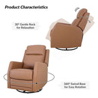 Esteban Swivel Recliner with Tufted Back Set of 2 by HULALA HOME