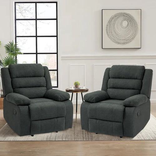 2 Set Classic and Traditional Manual Recliner Chair
