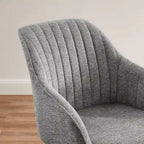 Modern Home Office Swivel Arm Accent Chair with Wood Legs