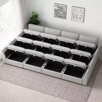 Belffin Chenille Ottoman Module - Modular Storage Footrest with Skin-Friendly Fabric & Quick-Install Design