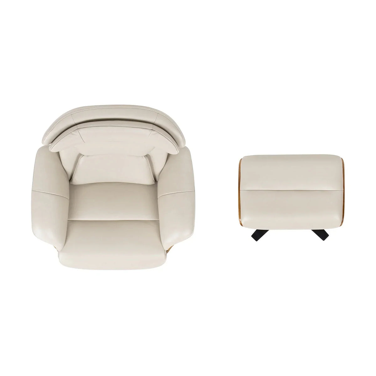 Jovan 31.5 Genuine Leather Recliner Lounge Chair with Ottoman