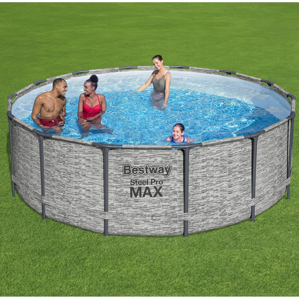 Bestway Steel Pro MAX Round Above Ground Swimming Pool with Pump & Cover