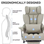 Efomao Ergonomic Desk Office Chair 400LBS, Big and Tall PU Leather Computer Chair, Executive Desk Chair with Footrest and Lumbar Support