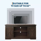 Farmhouse TV Stand for TVs Up to 65, Entertainment Center with Sliding Barn Doors & Storage Cabinets, Media Console Table for Living Room, Bedroom