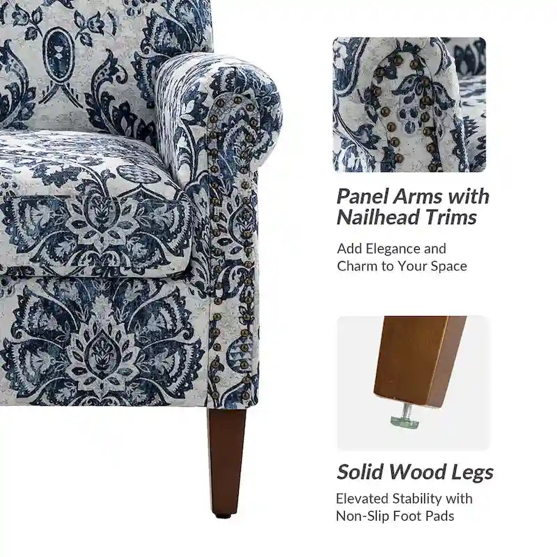 Giampiero Living Room Armchair with Nailhead Trims Set of 2 by HULALA HOME
