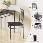 Dyonery Rectangular Dining Table Set for 4,5-Piece Kitchen Table and 4 Chairs,Dining Room Table Set,Space-Saving Kitchen Table Set for Small Space