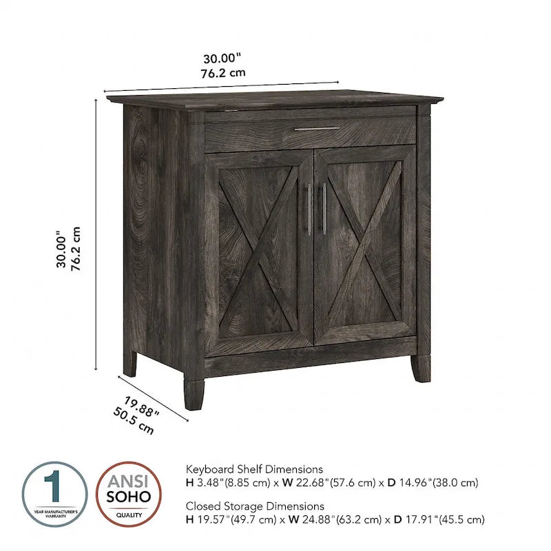 Key West Secretary Desk with Storage Cabinet by Bush Furniture