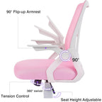 Javlergo Office Chair Mid Back Swivel Lumbar Support Desk Chair, Computer Ergonomic Mesh Chair with Armrest