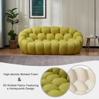 2-Seat Bubble Curved Lazy Sofa Honeycomb Shaped with 3D Textile Fabric for Living Room Salon Apartment