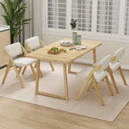 Gymax Set of 4 Dining Chairs Folding Kitchen Chair w/ Rubber Wood Legs