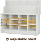 Hall Tree Storage Bench 3-in-1 Entryway Bench Coat Rack