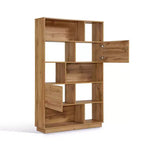 LuxenHome 68 Tall Bookcase with 8-Shelf and 2-Cabinet, 5-Tier Cube Unit Bookcase with Doors, Display Bookshelf with Storage for Living Room Brown