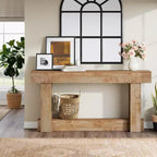 62.99-Inch Wood Console Table, 2-Tier Narrow Long Farmhouse Entryway Table