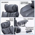 Efomao Ergonomic Desk Office Chair 400LBS, Big and Tall PU Leather Computer Chair, Executive Desk Chair with Footrest and Lumbar Support