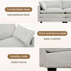 Modern 113.4D*79.13W Oversized Corduroy Modular 5-Seat Sectional Sofa Set with Ottoman U Shaped Sofa Couch with Corner Sofa,HYLEORY