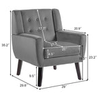 Set of 2 Velvet Living Room Accent Chair Upholstered Armchair