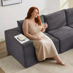 108 Modern Sofa Couch, 3 Seater Upholstered L Shaped Sofa with Pillows, Deep Seat Sofa, No Assembly Required