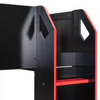 Loft Bed with Height-Adjustable Desk, RGB Lights and Storage, Full Size Space-Saving Bed for Teens & Adults